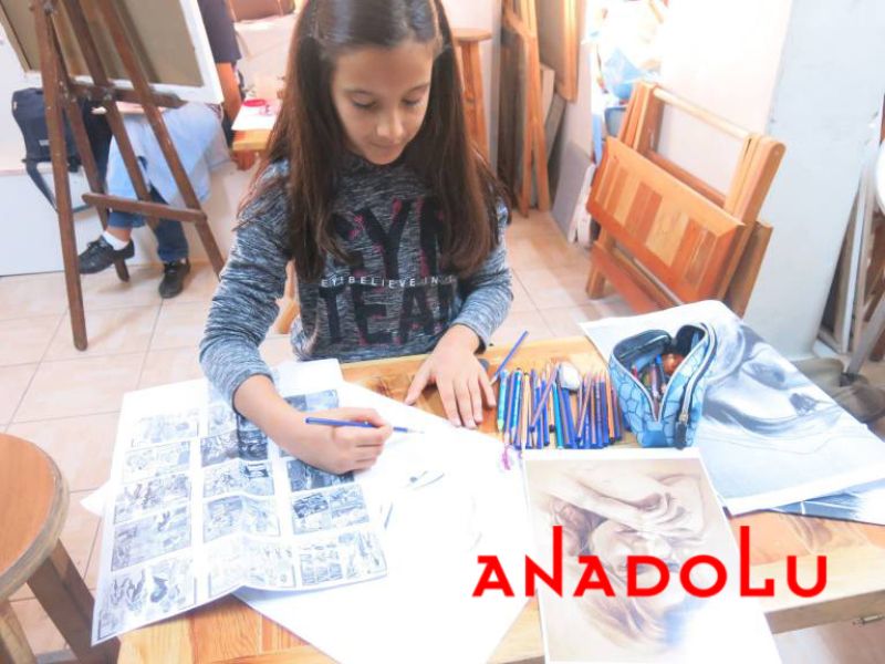 Çocuk Grupları Karakalem Potre Çizimleri Konyada