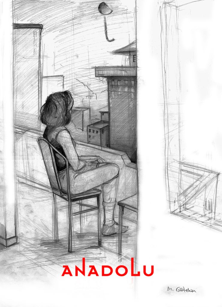 İmgesel Balkonda Oturan Kadın Çalışması Konyada