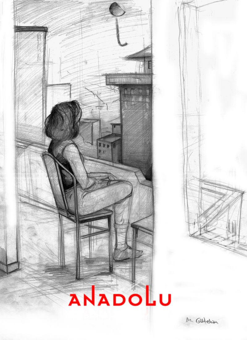 İmgesel Balkonda Oturan Kadın Çalışması Konyada