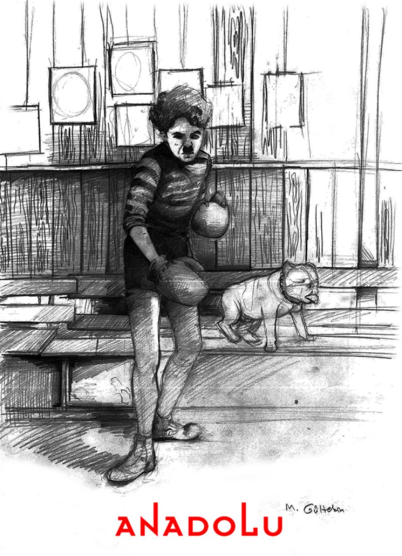 karakalem Charlie Chaplin Çizimleri Konyada