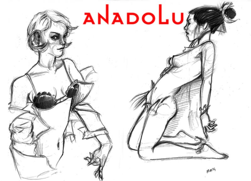 Karakalem Nü Çizimleri Konyada