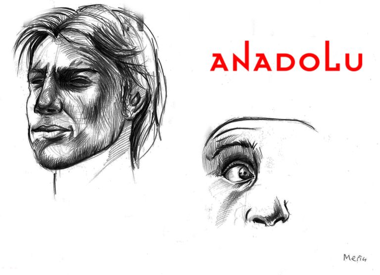 Karakalem İnsan Yüzü Çizimleri Konyada